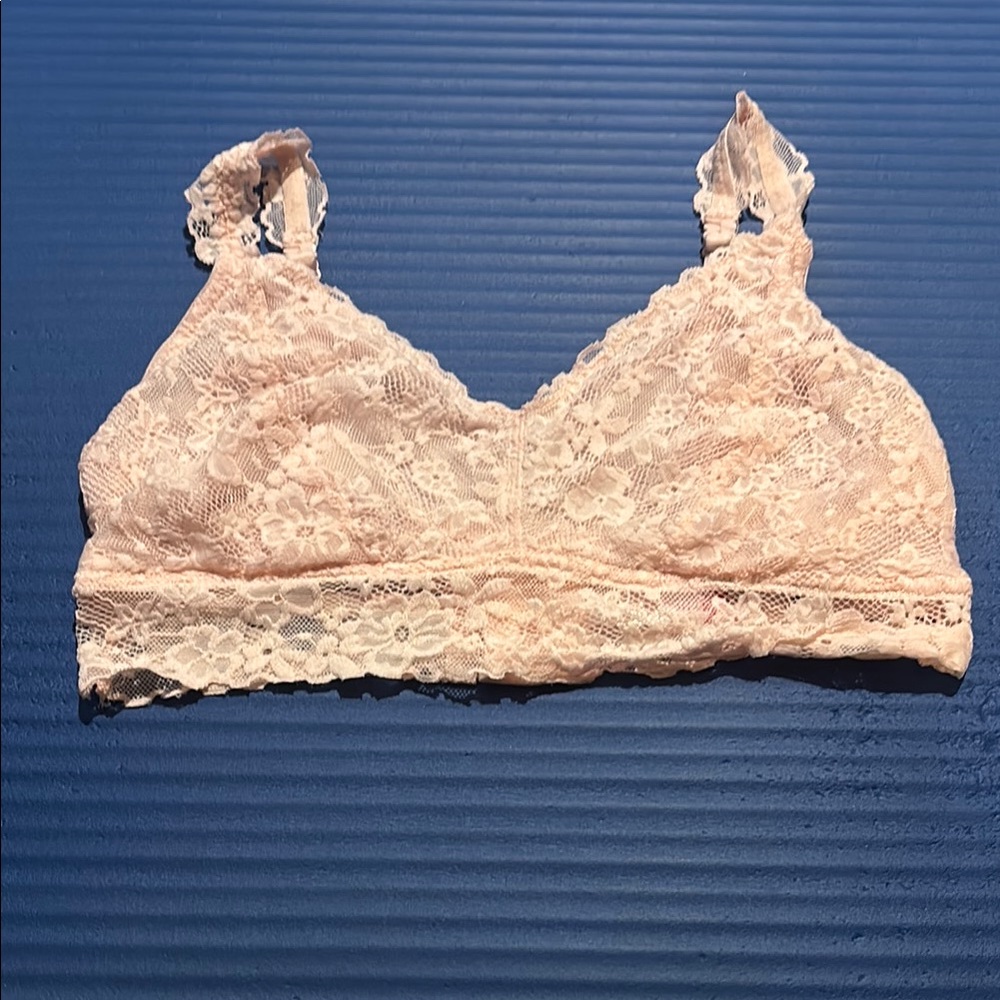 No Boundaries Cream Lace Triangle Bralette